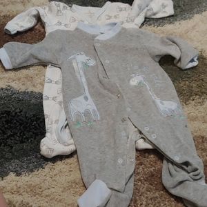 2 3-6 month footie jammirs